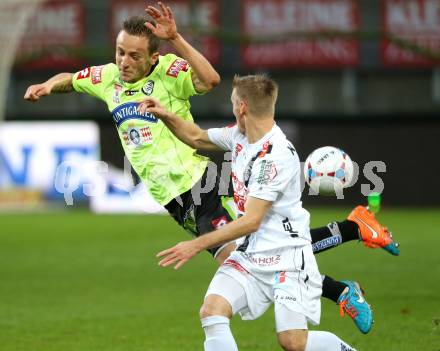 Fussball Bundesliga. RZ Pellets WAC gegen SK Puntigamer Sturm Graz. Manuel Kerhe (WAC), Daniel Beichler (Graz). Klagenfiurt, am 8.11.2014.
Foto: Kuess

---
pressefotos, pressefotografie, kuess, qs, qspictures, sport, bild, bilder, bilddatenbank