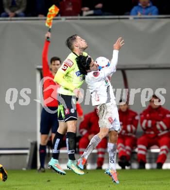 Fussball Bundesliga. RZ Pellets WAC gegen SK Puntigamer Sturm Graz. Ynclan Pajares Jacobo Maria (WAC), Lukas Spendlhofer (Graz). Klagenfiurt, am 8.11.2014.
Foto: Kuess

---
pressefotos, pressefotografie, kuess, qs, qspictures, sport, bild, bilder, bilddatenbank