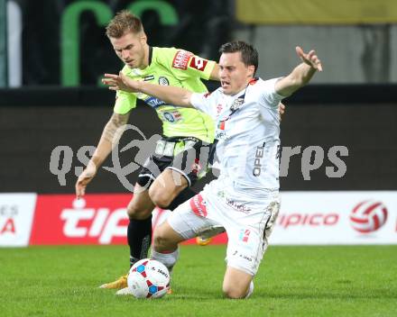 Fussball Bundesliga. RZ Pellets WAC gegen SK Puntigamer Sturm Graz. Dario Baldauf (WAC), Thorsten Schick (Graz). Klagenfiurt, am 8.11.2014.
Foto: Kuess

---
pressefotos, pressefotografie, kuess, qs, qspictures, sport, bild, bilder, bilddatenbank