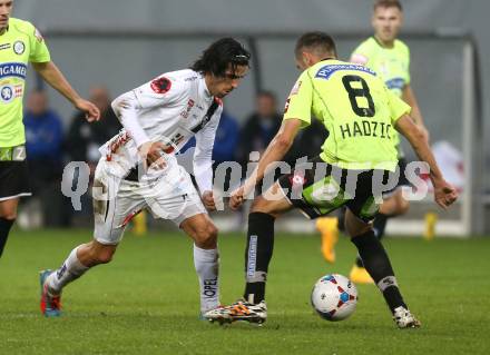 Fussball Bundesliga. RZ Pellets WAC gegen SK Puntigamer Sturm Graz. Ynclan Pajares Jacobo Maria (WAC), Anel Hadzic Graz). Klagenfiurt, am 8.11.2014.
Foto: Kuess

---
pressefotos, pressefotografie, kuess, qs, qspictures, sport, bild, bilder, bilddatenbank