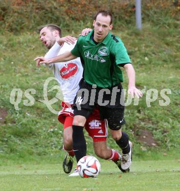 Fussball Unterliga Ost. Ludmannsdorf gegen Ulrichsberg. Jure Skafar, (Ludmannsdorf), Martin Rauter Rauter (Ulrichsberg). Ludmannsdorf, am 9.11.2014.
Foto: Kuess
---
pressefotos, pressefotografie, kuess, qs, qspictures, sport, bild, bilder, bilddatenbank