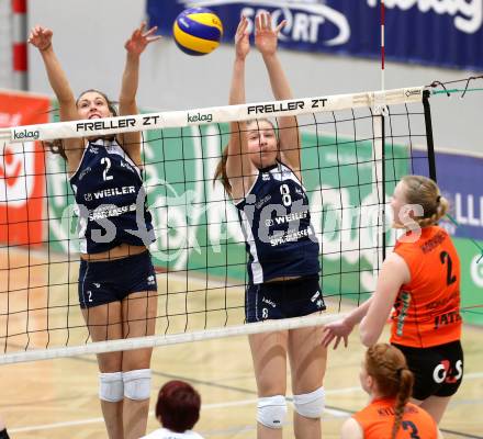 CEV Volleyball Cup Women. ATSC Sparkasse Wildcats Klagenfurt gegen HPK Haemeenlinna. Lisa Schmerlaib, Katharina Holzer (Wildcats). Klagenfurt, 12.11.2014.
Foto: Kuess
---
pressefotos, pressefotografie, kuess, qs, qspictures, sport, bild, bilder, bilddatenbank