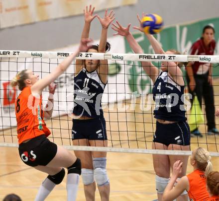 CEV Volleyball Cup Women. ATSC Sparkasse Wildcats Klagenfurt gegen HPK Haemeenlinna. Marija Milosavljevic, Sabrina Mueller (Wildcats). Klagenfurt, 12.11.2014.
Foto: Kuess
---
pressefotos, pressefotografie, kuess, qs, qspictures, sport, bild, bilder, bilddatenbank