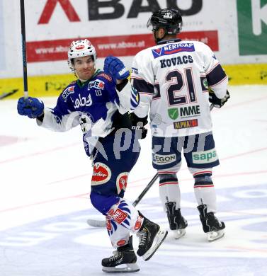 EBEL. Eishockey Bundesliga. EC VSV gegen SAPA Fehervar AV19. Torjubel Brock McBride (VSV). Villach, am 2.11.2014.
Foto: Kuess 


---
pressefotos, pressefotografie, kuess, qs, qspictures, sport, bild, bilder, bilddatenbank