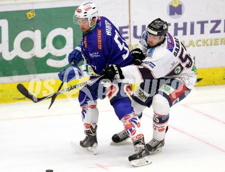 EBEL. Eishockey Bundesliga. EC VSV gegen SAPA Fehervar AV19. Eris HUnter,  (VSV),  Andrew Sarauer (Alba Volan). Villach, am 2.11.2014.
Foto: Kuess 


---
pressefotos, pressefotografie, kuess, qs, qspictures, sport, bild, bilder, bilddatenbank