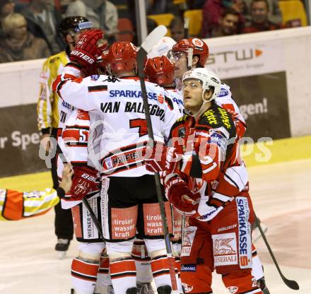 EBEL. Eishockey Bundesliga. KAC gegen HC TWK Innsbruck. Torjubel   (Innsbruck). Klagenfurt, am 14.11.2014.
Foto: Kuess 

---
pressefotos, pressefotografie, kuess, qs, qspictures, sport, bild, bilder, bilddatenbank