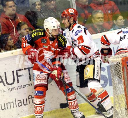 EBEL. Eishockey Bundesliga. KAC gegen HC TWK Innsbruck. Thomas Koch, (KAC), Stern Florian  (Innsbruck). Klagenfurt, am 14.11.2014.
Foto: Kuess 

---
pressefotos, pressefotografie, kuess, qs, qspictures, sport, bild, bilder, bilddatenbank