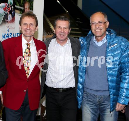 Filmpraesentation ueber Olympiasieger Karl Schnabl. Hans Millonig, Karl Schnabl, Raimund Berger. Klagenfurt, am 19.11.2014.
Foto: Kuess
---
pressefotos, pressefotografie, kuess, qs, qspictures, sport, bild, bilder, bilddatenbank