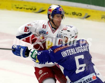 EBEL. Eishockey Bundesliga. EC VSV gegen Red Bull Salzburg.  Gerhard Unterluggauer,  (VSV), Matthias Trattnig (Salzburg). Villach, am 21.11.2014.
Foto: Kuess 


---
pressefotos, pressefotografie, kuess, qs, qspictures, sport, bild, bilder, bilddatenbank