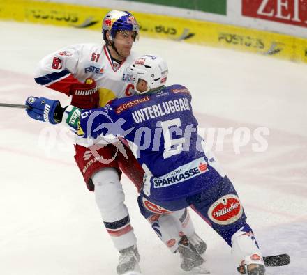 EBEL. Eishockey Bundesliga. EC VSV gegen Red Bull Salzburg. Gerhard Unterluggauer,  (VSV), Matthias Trattnig (Salzburg). Villach, am 21.11.2014.
Foto: Kuess 


---
pressefotos, pressefotografie, kuess, qs, qspictures, sport, bild, bilder, bilddatenbank