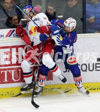 EBEL. Eishockey Bundesliga. EC VSV gegen Red Bull Salzburg.  John Lammers,  (VSV), Marco Brucker (Salzburg). Villach, am 21.11.2014.
Foto: Kuess 


---
pressefotos, pressefotografie, kuess, qs, qspictures, sport, bild, bilder, bilddatenbank