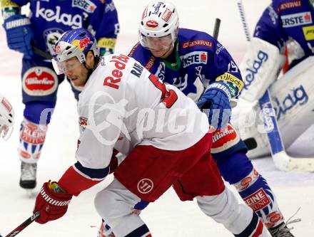 EBEL. Eishockey Bundesliga. EC VSV gegen Red Bull Salzburg. Stefan Bacher,  (VSV), Thomas Raffl (Salzburg). Villach, am 21.11.2014.
Foto: Kuess 


---
pressefotos, pressefotografie, kuess, qs, qspictures, sport, bild, bilder, bilddatenbank