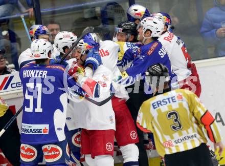 EBEL. Eishockey Bundesliga. EC VSV gegen Red Bull Salzburg. Eric HUnter,  (VSV), Daniel Welser (Salzburg). Villach, am 21.11.2014.
Foto: Kuess 


---
pressefotos, pressefotografie, kuess, qs, qspictures, sport, bild, bilder, bilddatenbank