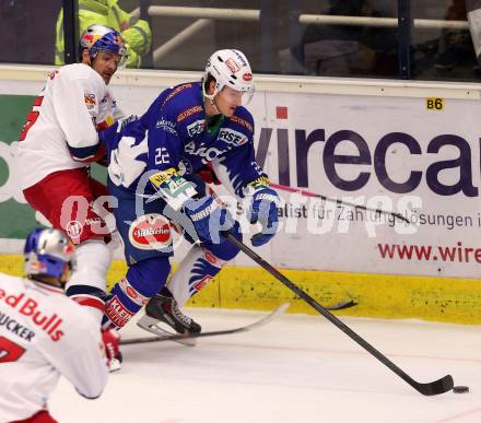 EBEL. Eishockey Bundesliga. EC VSV gegen Red Bull Salzburg. Adis Alagic,  (VSV), Manuel Latusa (Salzburg). Villach, am 21.11.2014.
Foto: Kuess 


---
pressefotos, pressefotografie, kuess, qs, qspictures, sport, bild, bilder, bilddatenbank