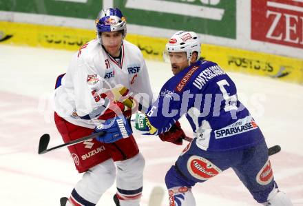 EBEL. Eishockey Bundesliga. EC VSV gegen Red Bull Salzburg. Gerhard Unterluggauer,  (VSV), Matthias Trattnig (Salzburg). Villach, am 21.11.2014.
Foto: Kuess 


---
pressefotos, pressefotografie, kuess, qs, qspictures, sport, bild, bilder, bilddatenbank