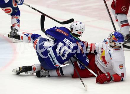 EBEL. Eishockey Bundesliga. EC VSV gegen Red Bull Salzburg. Jason Krog,  (VSV), Kyle Beach (Salzburg). Villach, am 21.11.2014.
Foto: Kuess 


---
pressefotos, pressefotografie, kuess, qs, qspictures, sport, bild, bilder, bilddatenbank