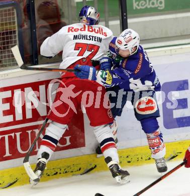 EBEL. Eishockey Bundesliga. EC VSV gegen Red Bull Salzburg. Marco Pewal, (VSV), Florian Muehlstein (Salzburg). Villach, am 21.11.2014.
Foto: Kuess 


---
pressefotos, pressefotografie, kuess, qs, qspictures, sport, bild, bilder, bilddatenbank