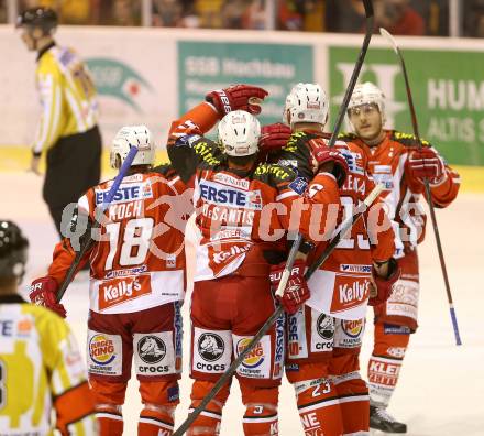 EBEL. Eishockey Bundesliga. KAC gegen VSV. Torjubel (KAC). Klagenfurt, am 23.11.2014.
Foto: Kuess 

---
pressefotos, pressefotografie, kuess, qs, qspictures, sport, bild, bilder, bilddatenbank