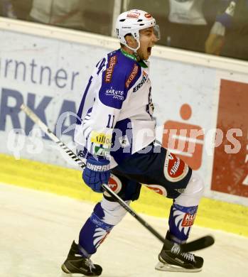 EBEL. Eishockey Bundesliga. KAC gegen VSV. Torjubel Mark Santorelli  (VSV). Klagenfurt, am 23.11.2014.
Foto: Kuess 

---
pressefotos, pressefotografie, kuess, qs, qspictures, sport, bild, bilder, bilddatenbank