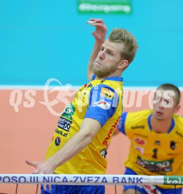 Volleyball AVL. SK Posojilnica Aich/Dob gegen VBC Weiz. Peter Wohlfahrtstaetter (Aich/Dob). Bleiburg, am 27.11.2014.
Foto: Kuess
---
pressefotos, pressefotografie, kuess, qs, qspictures, sport, bild, bilder, bilddatenbank