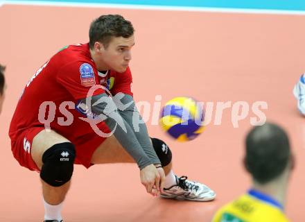 Volleyball AVL. SK Posojilnica Aich/Dob gegen VBC Weiz. Jani Kovacici (Aich/Dob). Bleiburg, am 27.11.2014.
Foto: Kuess
---
pressefotos, pressefotografie, kuess, qs, qspictures, sport, bild, bilder, bilddatenbank