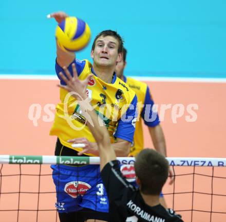 Volleyball AVL. SK Posojilnica Aich/Dob gegen VBC Weiz. Michal Hruska (Aich/Dob). Bleiburg, am 27.11.2014.
Foto: Kuess
---
pressefotos, pressefotografie, kuess, qs, qspictures, sport, bild, bilder, bilddatenbank