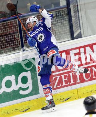 EBEL. Eishockey Bundesliga. EC VSV gegen HC Orli Znojmo.  Torjubel Benjamin Petrik (VSV). Villach, am 28.11.2014.
Foto: Kuess 


---
pressefotos, pressefotografie, kuess, qs, qspictures, sport, bild, bilder, bilddatenbank