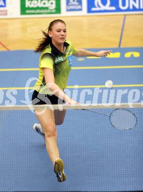 Badminton. ASKOE Kelag Kaernten gegen Wolfurt. Anna Demmelmayer (Kaernten). Klagenfurt, am 29.11.2014.
Foto: Kuess
---
pressefotos, pressefotografie, kuess, qs, qspictures, sport, bild, bilder, bilddatenbank