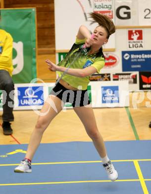 Badminton. ASKOE Kelag Kaernten gegen Wolfurt.  Anna Demmelmayer (Kaernten). Klagenfurt, am 29.11.2014.
Foto: Kuess
---
pressefotos, pressefotografie, kuess, qs, qspictures, sport, bild, bilder, bilddatenbank