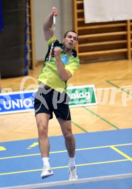 Badminton. ASKOE Kelag Kaernten gegen Wolfurt. Krasimir Yankov (Kaernten). Klagenfurt, am 29.11.2014.
Foto: Kuess
---
pressefotos, pressefotografie, kuess, qs, qspictures, sport, bild, bilder, bilddatenbank