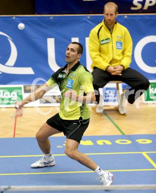 Badminton. ASKOE Kelag Kaernten gegen Wolfurt. Krasimir Yankov (Kaernten). Klagenfurt, am 29.11.2014.
Foto: Kuess
---
pressefotos, pressefotografie, kuess, qs, qspictures, sport, bild, bilder, bilddatenbank