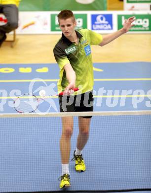 Badminton. ASKOE Kelag Kaernten gegen Wolfurt.Leon Seiwald (Kaernten). Klagenfurt, am 29.11.2014.
Foto: Kuess
---
pressefotos, pressefotografie, kuess, qs, qspictures, sport, bild, bilder, bilddatenbank