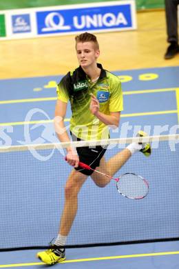 Badminton. ASKOE Kelag Kaernten gegen Wolfurt. Leon Seiwald (Kaernten). Klagenfurt, am 29.11.2014.
Foto: Kuess
---
pressefotos, pressefotografie, kuess, qs, qspictures, sport, bild, bilder, bilddatenbank