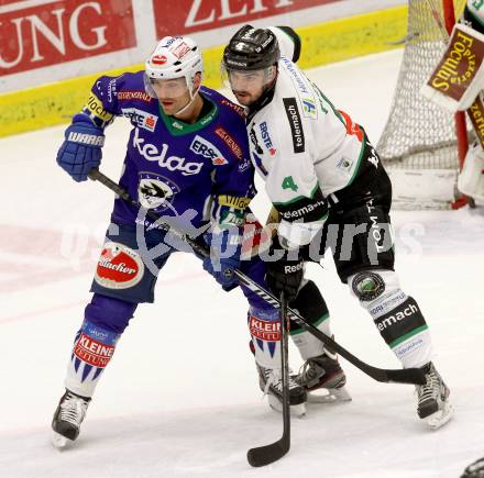 EBEL. Eishockey Bundesliga. EC VSV gegen HDD TELEMACH Olimpija Ljubljana. John Lammers,  (VSV), Igor Cvetek (Laibach). Villach, am 30.11.2014.
Foto: Kuess 


---
pressefotos, pressefotografie, kuess, qs, qspictures, sport, bild, bilder, bilddatenbank