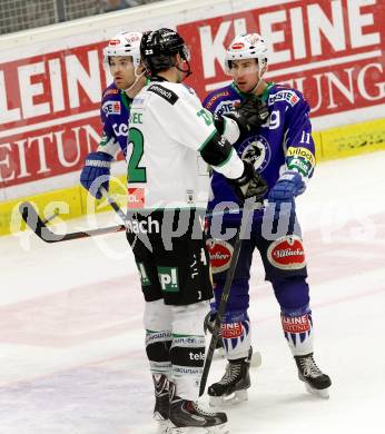 EBEL. Eishockey Bundesliga. EC VSV gegen HDD TELEMACH Olimpija Ljubljana. Mark Santorelli, (VSV), Kyle Medvec  (Laibach). Villach, am 30.11.2014.
Foto: Kuess 


---
pressefotos, pressefotografie, kuess, qs, qspictures, sport, bild, bilder, bilddatenbank