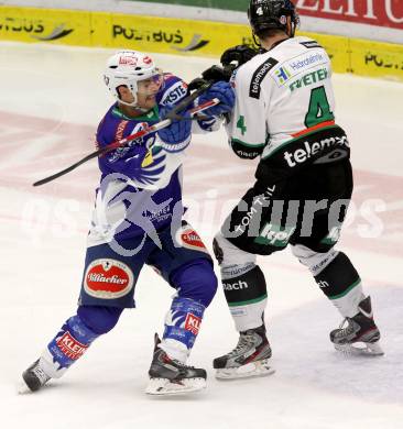 EBEL. Eishockey Bundesliga. EC VSV gegen HDD TELEMACH Olimpija Ljubljana. Darren Haydar,  (VSV), Igor Cvetek (Laibach). Villach, am 30.11.2014.
Foto: Kuess 


---
pressefotos, pressefotografie, kuess, qs, qspictures, sport, bild, bilder, bilddatenbank