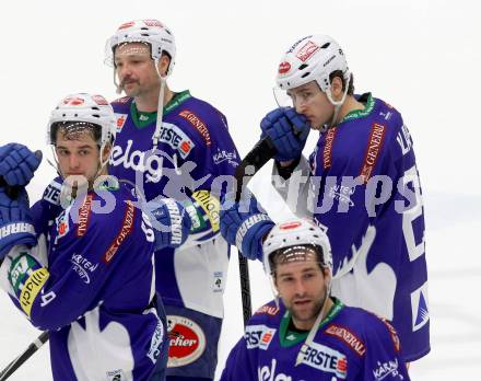 EBEL. Eishockey Bundesliga. EC VSV gegen HDD TELEMACH Olimpija Ljubljana. Stefan Bacher, Gerhard Unterluggauer, Adis Alagic (VSV). Villach, am 30.11.2014.
Foto: Kuess 


---
pressefotos, pressefotografie, kuess, qs, qspictures, sport, bild, bilder, bilddatenbank