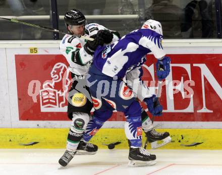 EBEL. Eishockey Bundesliga. EC VSV gegen HDD TELEMACH Olimpija Ljubljana. Stefan Bacher,  (VSV), Uduc Aljaz (Laibach). Villach, am 30.11.2014.
Foto: Kuess 


---
pressefotos, pressefotografie, kuess, qs, qspictures, sport, bild, bilder, bilddatenbank