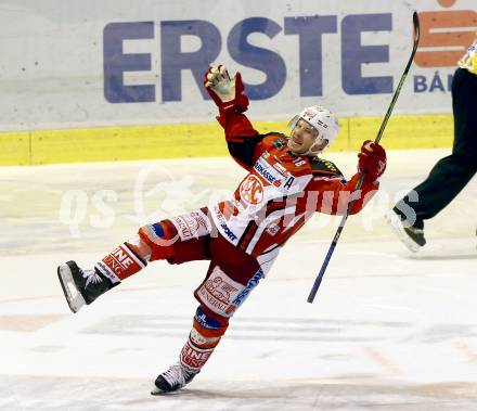 EBEL. Eishockey Bundesliga. KAC gegen EC Red Bull Salzburg. Torjubel Thomas Koch (KAC). Klagenfurt, am 30.11.2014.
Foto: Kuess 

---
pressefotos, pressefotografie, kuess, qs, qspictures, sport, bild, bilder, bilddatenbank