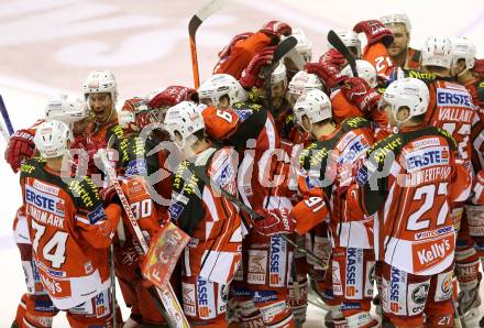 EBEL. Eishockey Bundesliga. KAC gegen EC Red Bull Salzburg. Jubel (KAC). Klagenfurt, am 30.11.2014.
Foto: Kuess 

---
pressefotos, pressefotografie, kuess, qs, qspictures, sport, bild, bilder, bilddatenbank