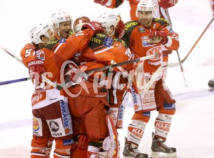 EBEL. Eishockey Bundesliga. KAC gegen EC Red Bull Salzburg.  Jubel KAC. Klagenfurt, am 30.11.2014.
Foto: Kuess 

---
pressefotos, pressefotografie, kuess, qs, qspictures, sport, bild, bilder, bilddatenbank