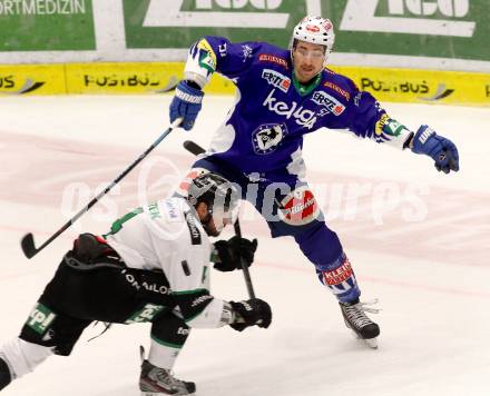 EBEL. Eishockey Bundesliga. EC VSV gegen HDD TELEMACH Olimpija Ljubljana. Eric Hunter,  (VSV), Igor Cvetek (Laibach). Villach, am 30.11.2014.
Foto: Kuess 


---
pressefotos, pressefotografie, kuess, qs, qspictures, sport, bild, bilder, bilddatenbank