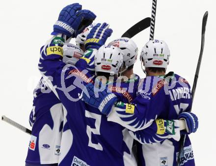 EBEL. Eishockey Bundesliga. EC VSV gegen HDD TELEMACH Olimpija Ljubljana. Torjubel  (VSV). Villach, am 30.11.2014.
Foto: Kuess 


---
pressefotos, pressefotografie, kuess, qs, qspictures, sport, bild, bilder, bilddatenbank