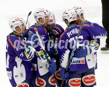 EBEL. Eishockey Bundesliga. EC VSV gegen HDD TELEMACH Olimpija Ljubljana. Torjubel (VSV). Villach, am 30.11.2014.
Foto: Kuess 


---
pressefotos, pressefotografie, kuess, qs, qspictures, sport, bild, bilder, bilddatenbank