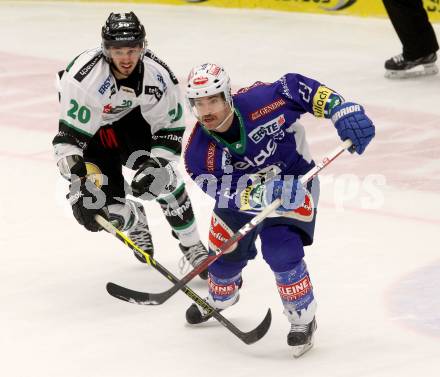 EBEL. Eishockey Bundesliga. EC VSV gegen HDD TELEMACH Olimpija Ljubljana. Darren Haydar,  (VSV), Gregor Koblar (Laibach). Villach, am 30.11.2014.
Foto: Kuess 


---
pressefotos, pressefotografie, kuess, qs, qspictures, sport, bild, bilder, bilddatenbank