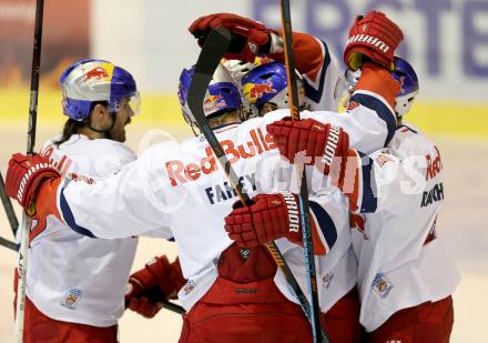 EBEL. Eishockey Bundesliga. KAC gegen EC Red Bull Salzburg.  Torjubel  (Salzburg). Klagenfurt, am 30.11.2014.
Foto: Kuess 

---
pressefotos, pressefotografie, kuess, qs, qspictures, sport, bild, bilder, bilddatenbank