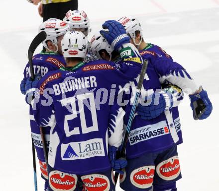 EBEL. Eishockey Bundesliga. EC VSV gegen HDD TELEMACH Olimpija Ljubljana. Torjubel (VSV). Villach, am 30.11.2014.
Foto: Kuess 


---
pressefotos, pressefotografie, kuess, qs, qspictures, sport, bild, bilder, bilddatenbank