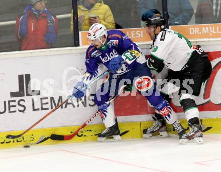 EBEL. Eishockey Bundesliga. EC VSV gegen HDD TELEMACH Olimpija Ljubljana. Klemen Pretnar,  (VSV), Anze Ropret (Laibach). Villach, am 30.11.2014.
Foto: Kuess 


---
pressefotos, pressefotografie, kuess, qs, qspictures, sport, bild, bilder, bilddatenbank