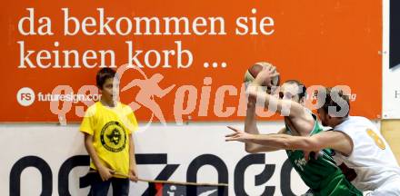 Basketball 2.Bundesliga 2014/15 Grunddurchgang 11.Runde. Woerthersee Piraten gegen Dornbirn Lions. Sebastian Huber,  (Piraten), Tobias Stadelmann (Dornbirn). Klagenfurt, 6.12.2014.
Foto: Kuess
---
pressefotos, pressefotografie, kuess, qs, qspictures, sport, bild, bilder, bilddatenbank