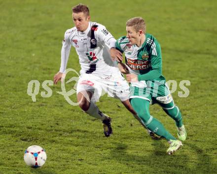 Fussball Bundesliga. RZ Pellets WAC gegen SK Rapid Wien. Michael Berger,  (WAC), Florian Kainz (Rapid). Wolfsberg, am 7.11.2014.
Foto: Kuess

---
pressefotos, pressefotografie, kuess, qs, qspictures, sport, bild, bilder, bilddatenbank